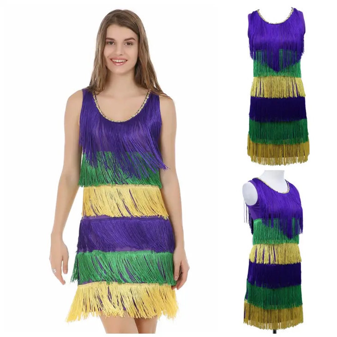 Mardi Gras Flapper Dress Mardi Gras Dress Mardi Gras Party Dress Mardi