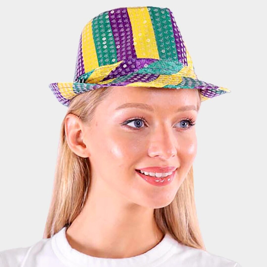mardi gras fedora hat