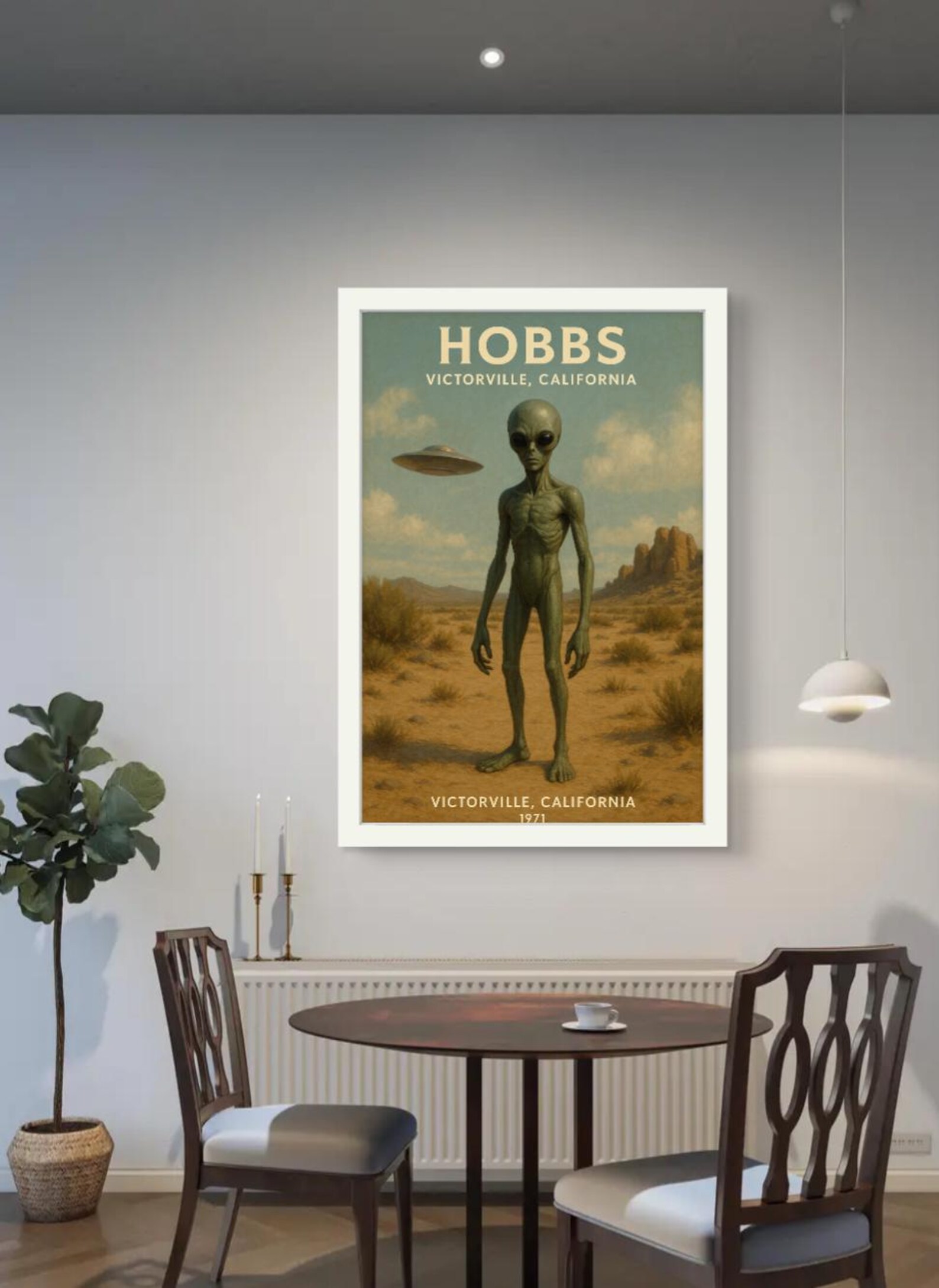 Vintage Alien Art Print: 1971 Mojave UFO Sighting - Etsy