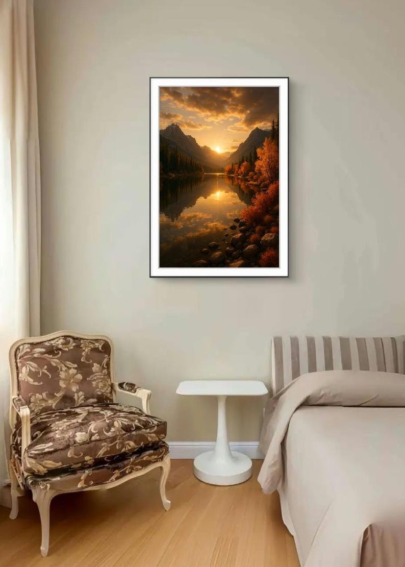Sunset Mountain Landscape Poster: Majestic Wilderness Art Print - Etsy