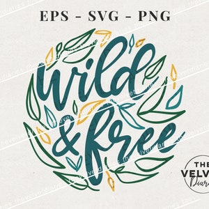Wild en gratis illustratie bladeren botanische vector svg eps png clip art cricut