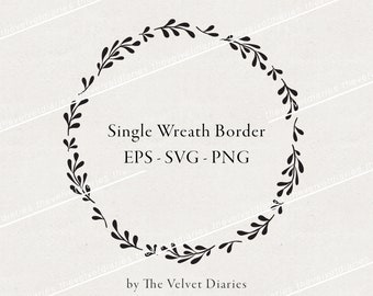 Botanical border Wreath Monogram Leaves Hand Drawn Vector svg eps png clip art cricut