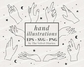 Ilustrações de mão lua celestial estrelas lunar desenho místico vetor svg eps png cricut clip art