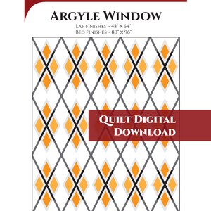 Argyle Window modern FPP quilt pattern digital download image 2