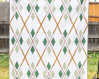 Argyle Window - modern FPP quilt pattern - digital download