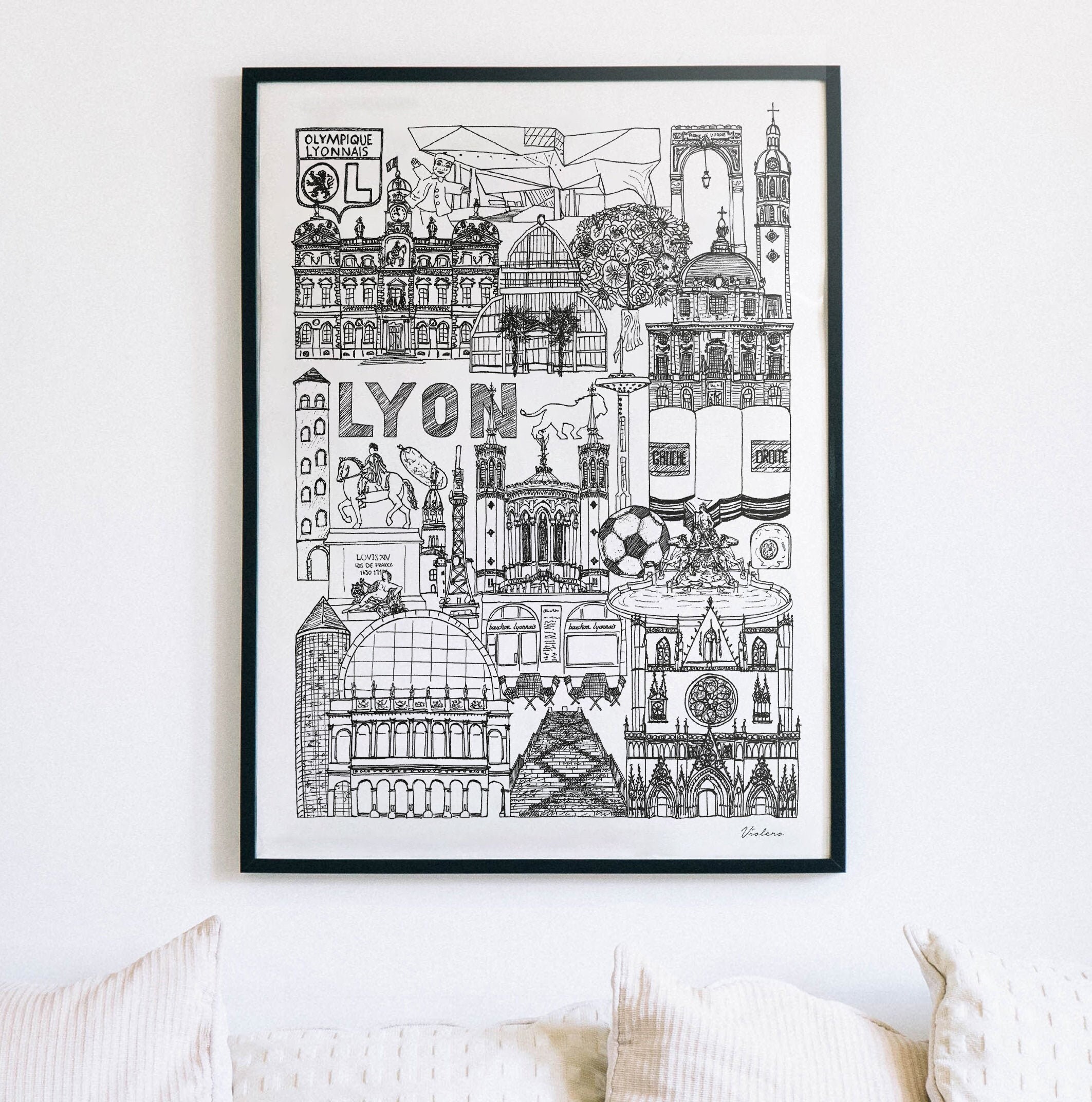 Affiche Illustrée Lyon