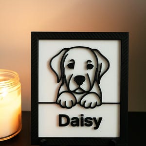 Custom Dog Portrait, Personalized Pet Memorial Frame, Dog Loss Gift, Dog Line Art, Pet Lover Gift, Dog Sympathy Art Print