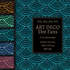 Art-deco-stipwaaiers, naadloos vectorpatroon