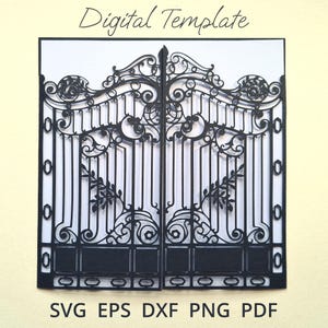 Square Gate Fold Wedding Invitation SVG Template | Laser Cut Gates Card | Digital Download svg dxf pdf eps png for Cricut & Silhouette