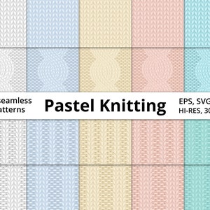 Pastel Knitting, Seamless Vector Patterns