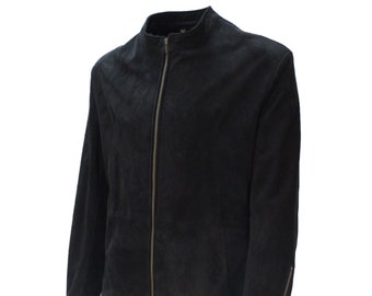 The James Bond Black "London Jacket" - Spectre style, Made with Soft Black Suede