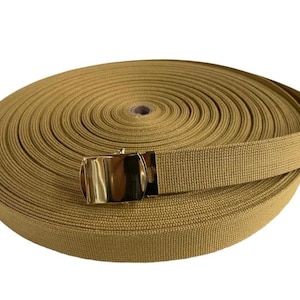 Indy Style Webbing Belt Cut To Size Khaki