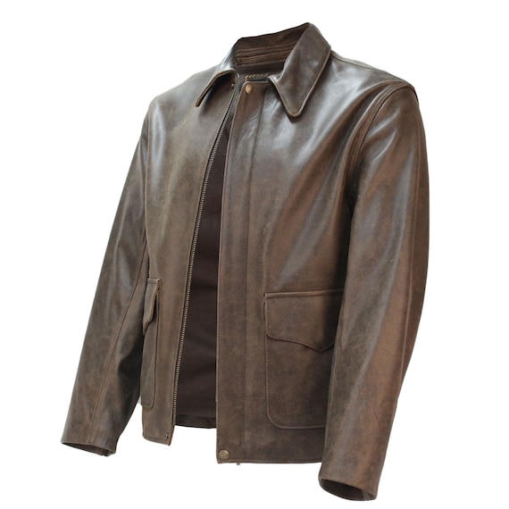 Last Crusade Leather Jacket in Pre-distressed Hide Last Crusade Leather Jacket in Pre-distressed Hide