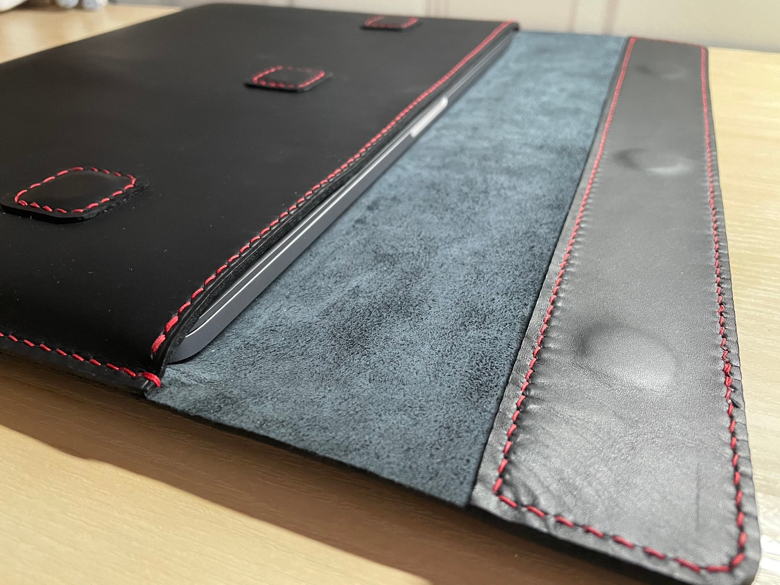Leather sleeve for MacBook Pro 16 with black genuine Etsy