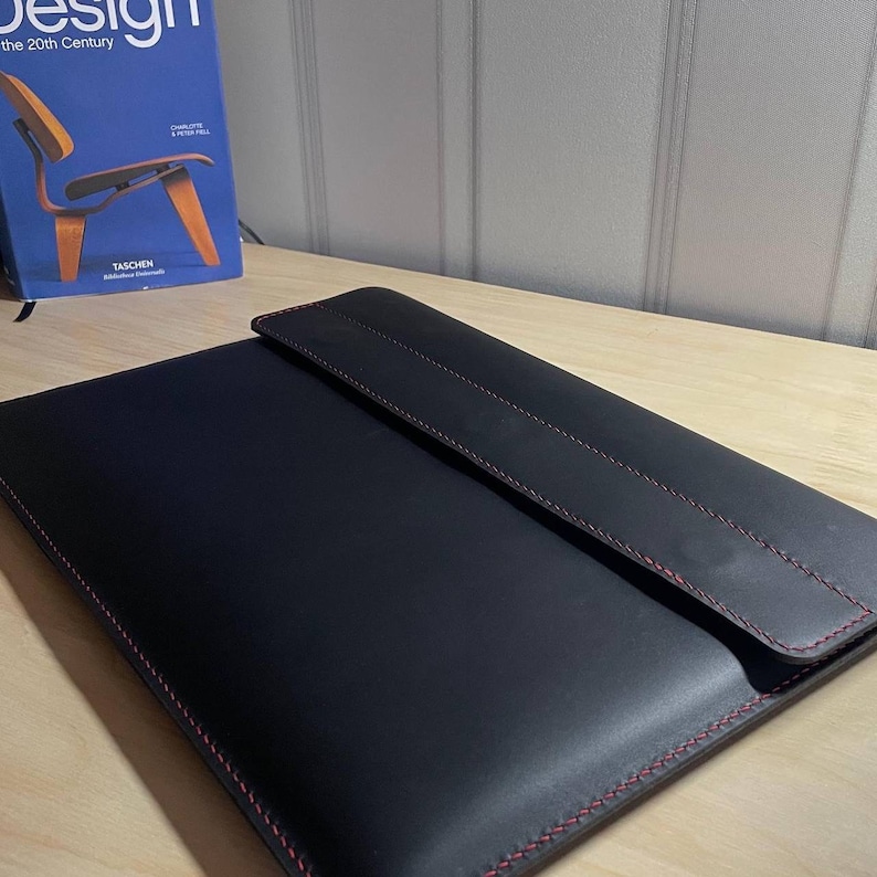 Leather sleeve for MacBook Pro 16 with black genuine Etsy