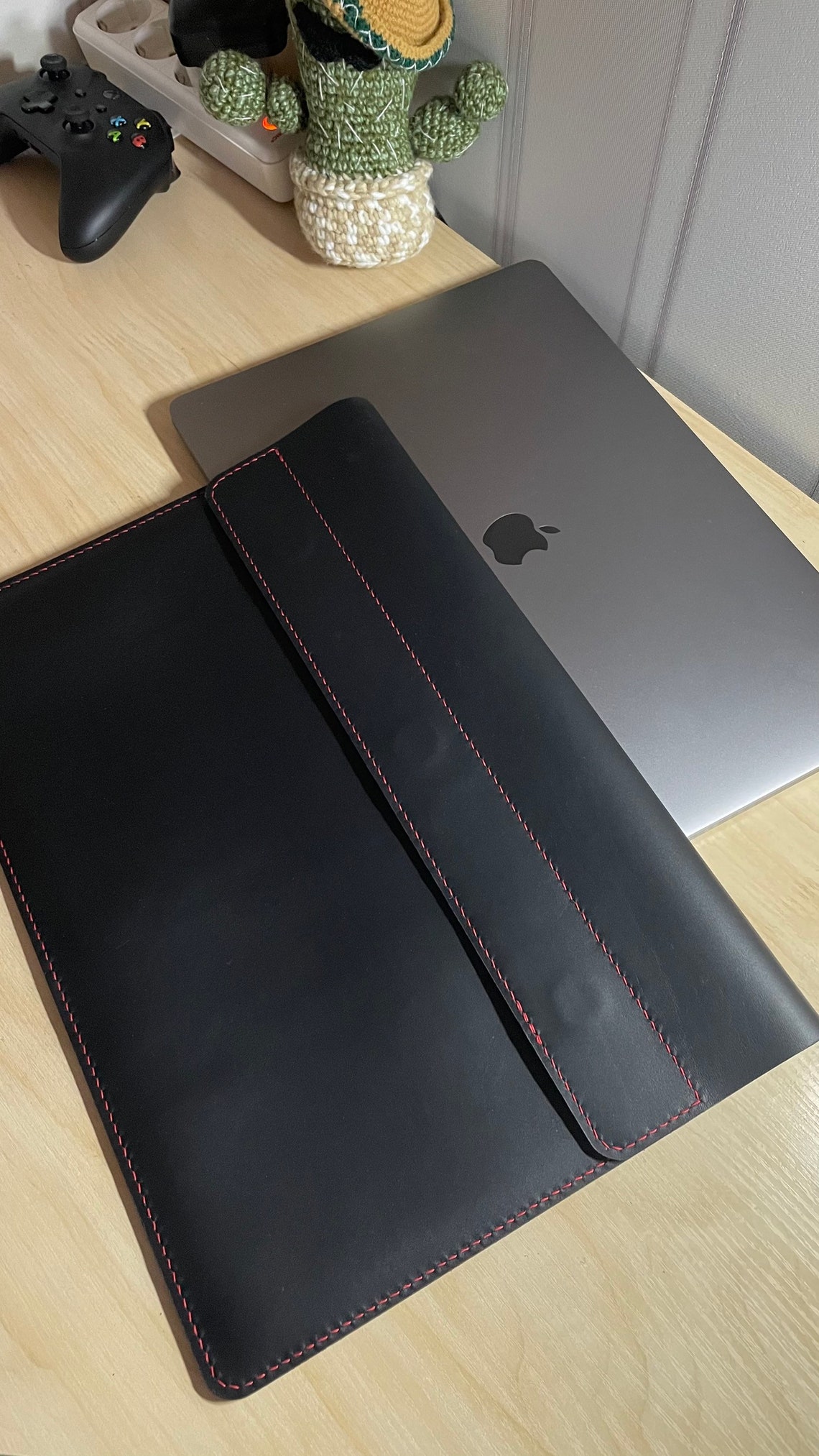 Leather sleeve for MacBook Pro 16 with black genuine Etsy