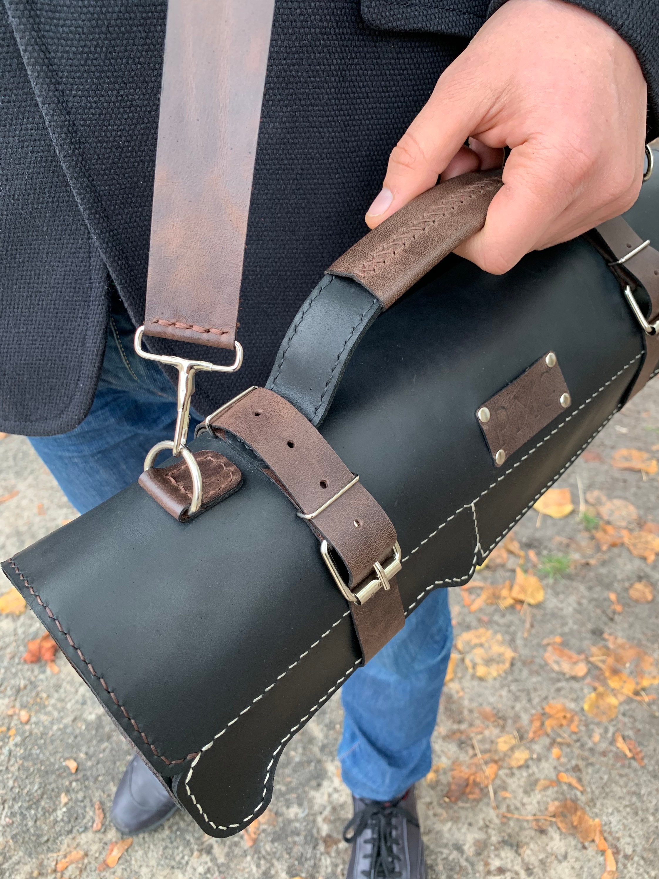 Leather Brown Knife Bag for 12 knives Personalized chef knife Etsy