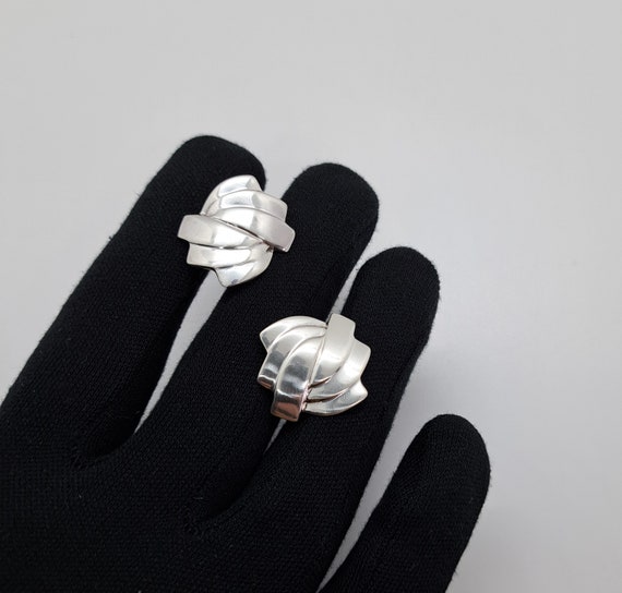 Sterling Silver/Silver Artesian Make Post Studs E… - image 2