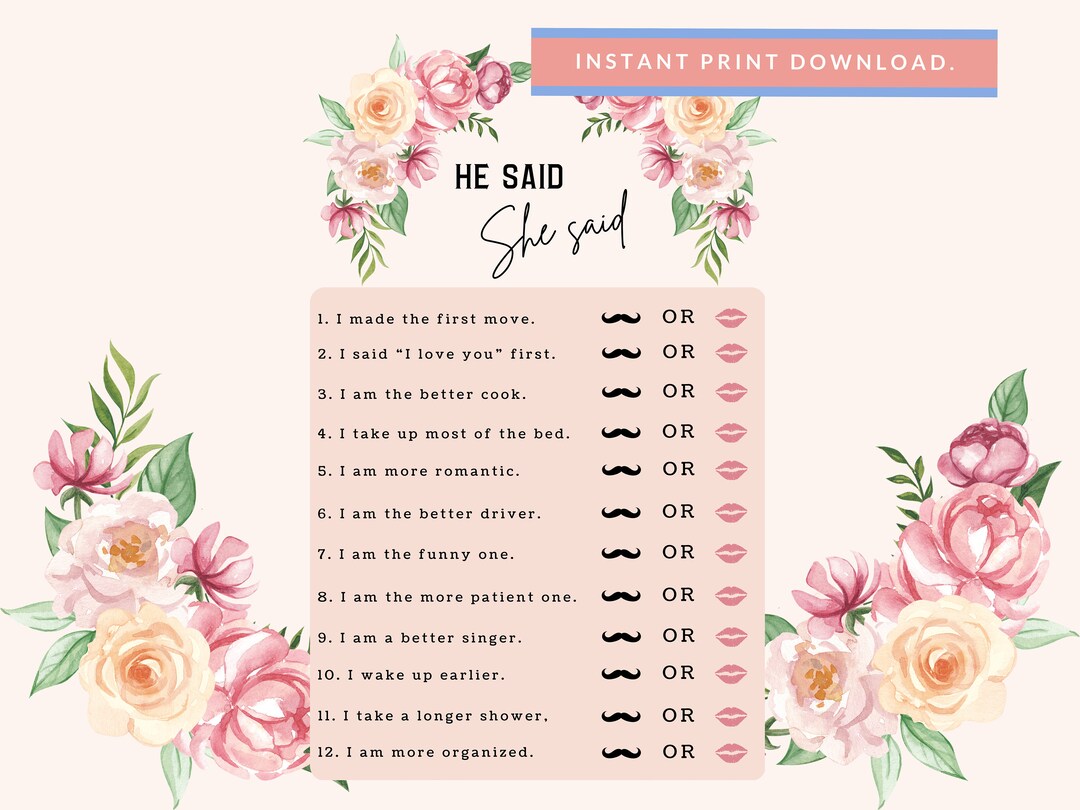 Bridal Shower Games | Digital Download | Printable Shower Game ...
