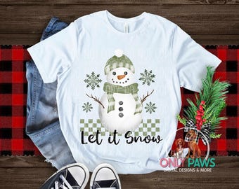 Let it Snow  PNG, Trendy Snowman PNG, Digital Design for Sublimation, Instant Download