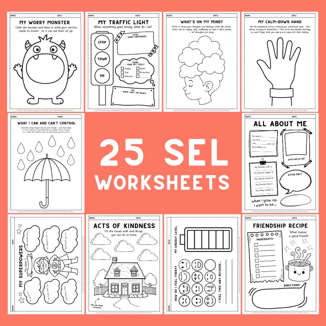 25 SEL Worksheets for Kids | Printable Social Emotional Learning ...