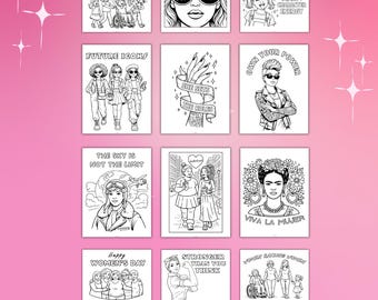 Feminism Coloring Pages Bundle | Women’s History Month Activity | Classroom Craft | Mother's Day Activity
