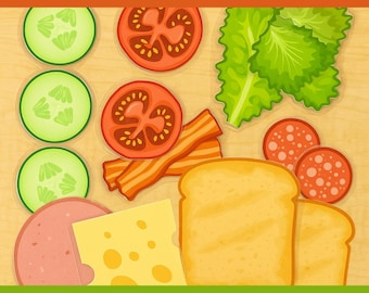 Pretend Play Sandwich Activity – Printable Cut & Paste Food Game for Kids