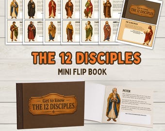 The 12 Disciples Mini Book | Bible Printable Activity for Kids | Sunday School Craft | Christian Homeschool Worksheet | Learn About Jesus