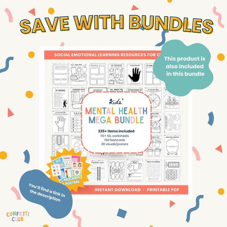 25 SEL Worksheets Bundle for Kids | Social Emotional Learning ...