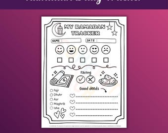 Ramadan Tracker for Kids Printable PDF | My Ramadan Chart | Fasting & Salah Checklist | Islamic Activity Sheet