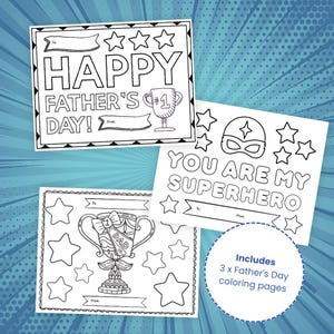 Vatertags Malvorlagen - Druckbare Last-Minute-Karten zum Ausmalen für Kinder – Spaß & einfache Geschenkidee für Papa oder Basteln im Klassenzimmer