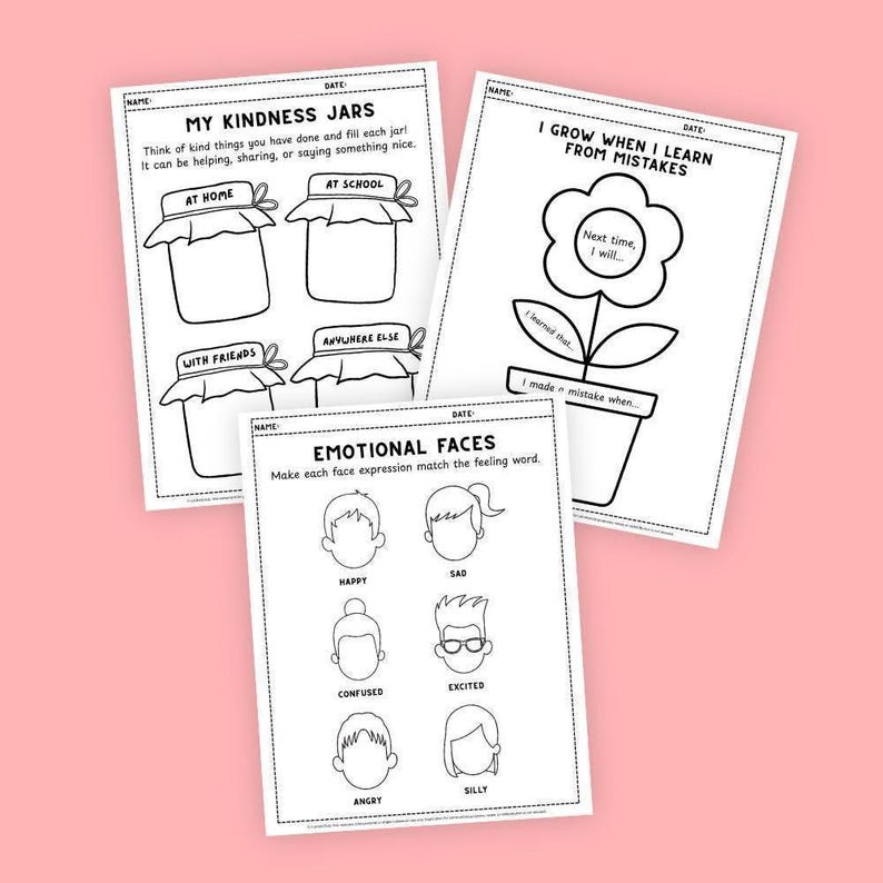 25 SEL Worksheets Bundle for Kids | Social Emotional Learning ...