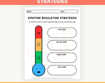 Emotion Regulation Strategies Worksheet – Printable Zones of Regulation Activity for Kids