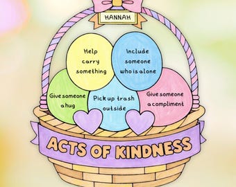 Acts of Kindness Easter Craft for Kids | Sunday School Kindness Activity | Christian Classroom Printable | SEL Kindness Worksheet | No Prep