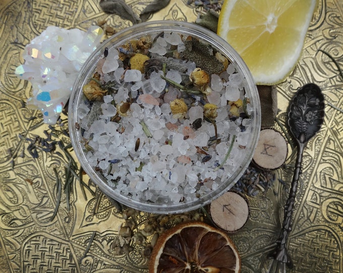 Mediterranean Bath Salt/ Luxury Flower Bath Soak/ Botanical Herbal Bath Tea / Spa Gift/ Witch ritual bath/ Natural Aromatherapy Bath Salt