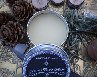 Forest beard balm/ Natural handmade beard care with spruce resin/ Beard softening balm / Gifts for him