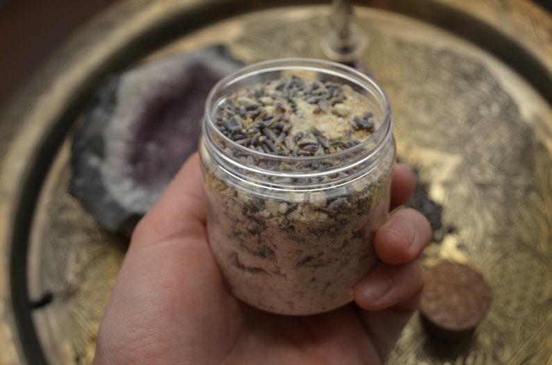 Relaxing Lavender Milk Bath Soak/ Witchy Bath Additive/ spa gift/ bath tea for bath rituals, self care/Flower infused stress relief bath image 7