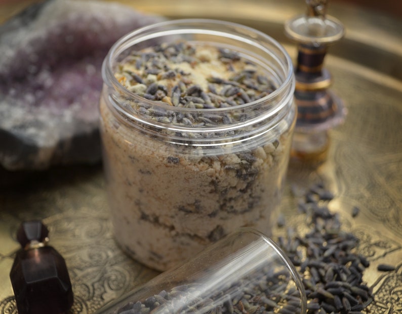 Relaxing Lavender Milk Bath Soak/ Witchy Bath Additive/ spa gift/ bath tea for bath rituals, self care/Flower infused stress relief bath image 1