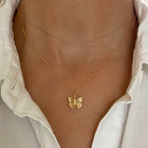 Dainty 14k Gold Filled Butterfly Necklace . Gold Filled Necklaces . Gold Chains . Gold Butterfly Pendant Necklaces . Audrey O Collection