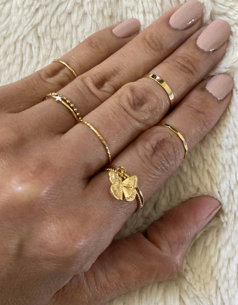 Antitarnish Gold Filled Stacking Rings . Minimalist Rings . Etsy