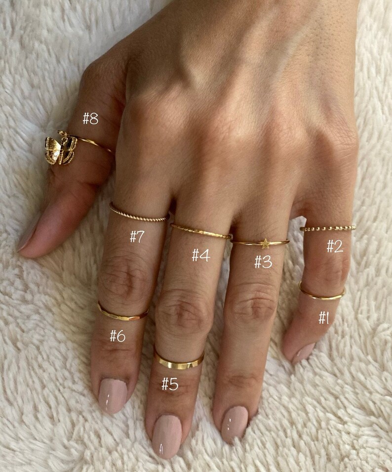 Antitarnish Gold Filled Stacking Rings . Minimalist Rings . Etsy