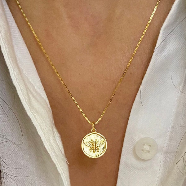 Dainty Gold Filled Bee Necklace . Gold Filled Necklaces . Gold Chains . Gold Bee Necklaces . Gift for Her . Audrey O Collection