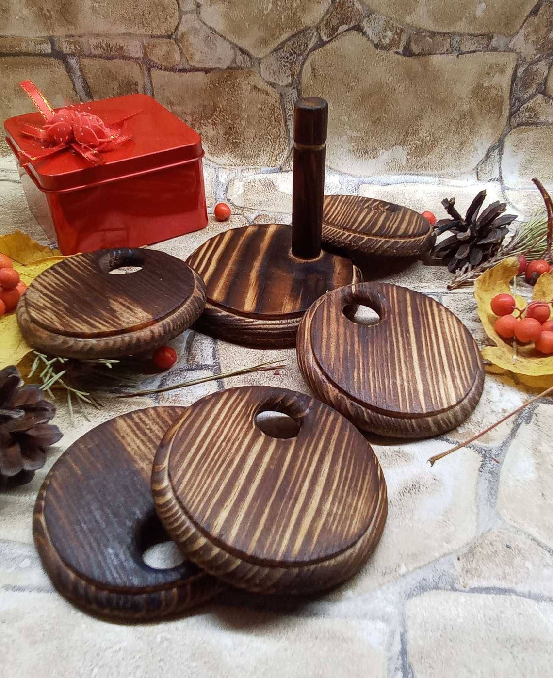 Wooden mug stand / Wooden cup coaster / Wooden cup holder /Cup Etsy