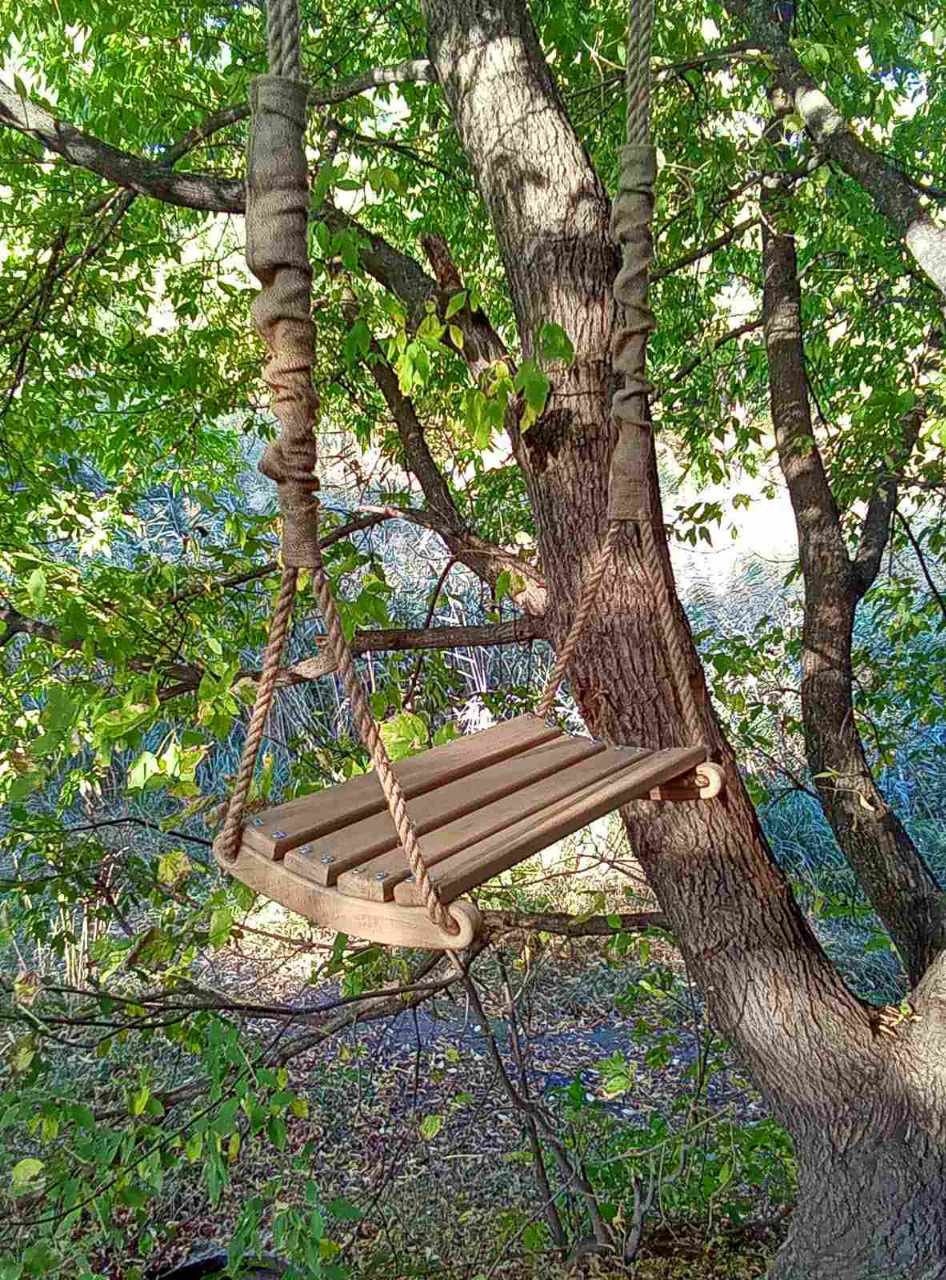 Holzschaukel mit Juteseil / Baumschaukel / Familienschaukel / Etsy
