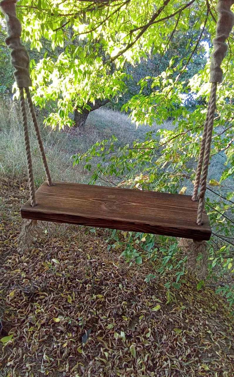Wooden swing with jute rope / Tree swing / Family swing / Kids Etsy