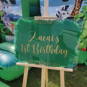 Painted Acrylic Welcome Sign: Birthday, Party Decor