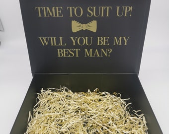 Time To Suit Up! Will You Be My Best Man? Groomsman, Best Man Gift, Best Man Proposal Box, Best Man Box, Best Man Gift Box