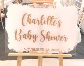 Beautiful Large Perspex Acrylic Welcome Sign - For All Occasions - Baby Shower Sign - Wedding Sign - Birthday Sign - Party Sign - Painted