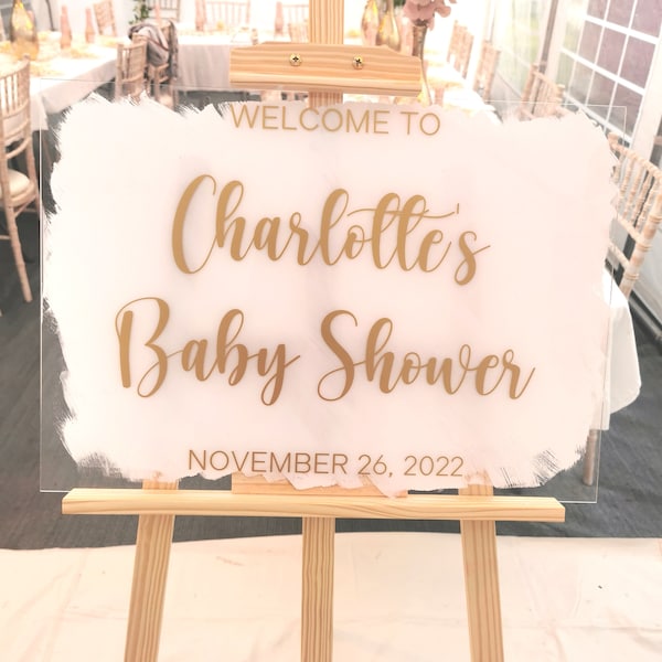 Belle grande plaque de bienvenue en acrylique en plexiglas - pour toutes les occasions - signe de baby shower - signe de mariage - signe d'anniversaire - signe de fête - peint