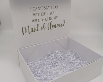 Maid of Honour Proposal Box, Maid of Honour Thank you Box, Personalised Maid of Honour Gift Box, Bridesmaid Proposal, Wedding Gift, Brides.